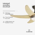 Bolero 2-in-1-Deckenventilator 132 cm Leuchte 55W Fernbedienung App-Steuerung 2 Laufrichtungen – Bild 5