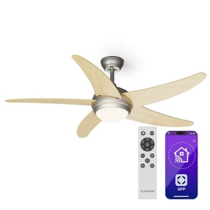 Bolero 2-in-1-Deckenventilator 132 cm Leuchte 55W Fernbedienung App-Steuerung 2 Laufrichtungen