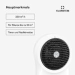 Whirlwind Luftkühler | 320 m³/h | 6 l | 30 m² | 2 Kühlpacks | 3 Modi | 60 W – Bild 2